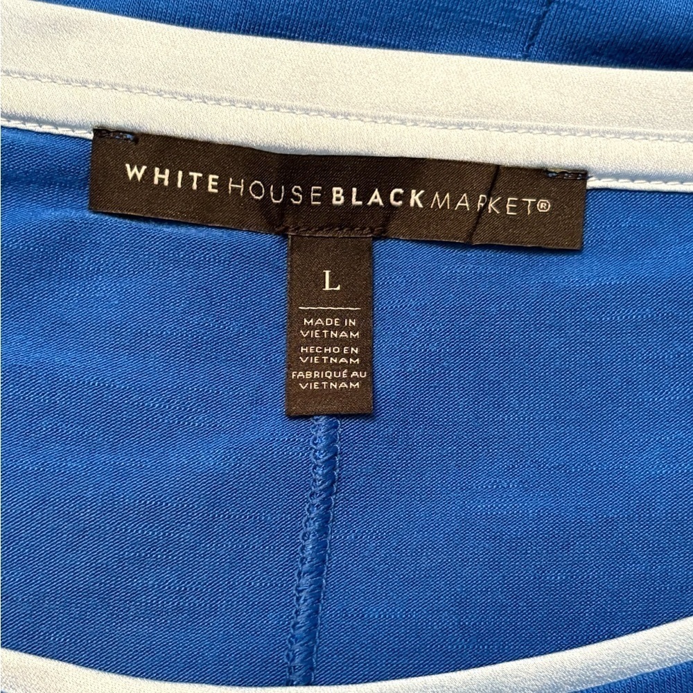 White House Black Market Royal Blue w/light blue satin feel bottom layer Sz: L - Picture 2 of 10